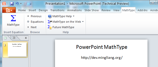 mathtype in powerpoint